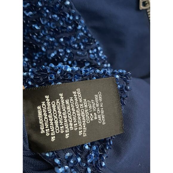 Alice + Olivia Vintage Top 2 Blue Sequin Gillter Sparkle Crop Top Baby Tee Y2K - Picture 9 of 9